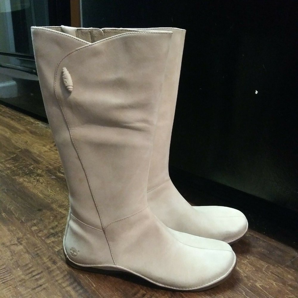 TIMBERLAND tan cream Suede Tall US 10M Womens